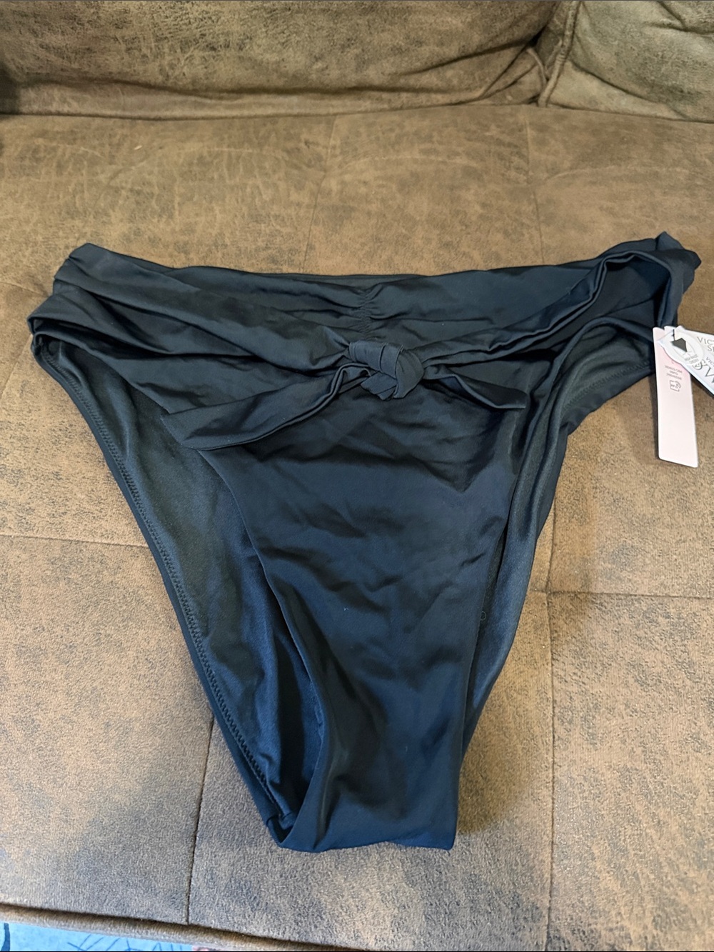 Victoria's Secret Black Knot-Front Bikini Bottom